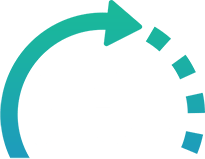 An arrow that bends in a circle, inside the circle it says “24h Emergency Service”