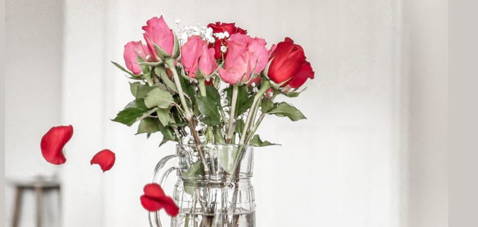 red roses on table 